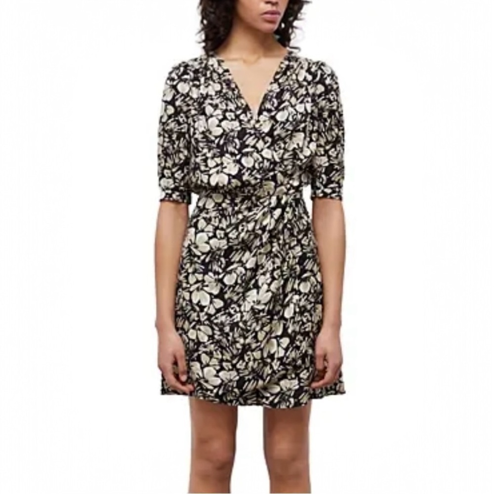 🌻NEW w/tags The Kooples Twill Flowers Dress | FR Size 1 = US Size Small